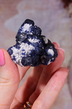 Blueberry Fluorite on Quartz | 71mm | Huanggang Mine, Inner Mongolia Minerals Tali & Loz Crystals
