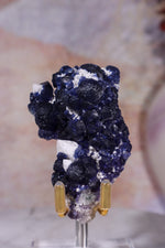 Blueberry Fluorite on Quartz | 71mm | Huanggang Mine, Inner Mongolia Minerals Tali & Loz Crystals