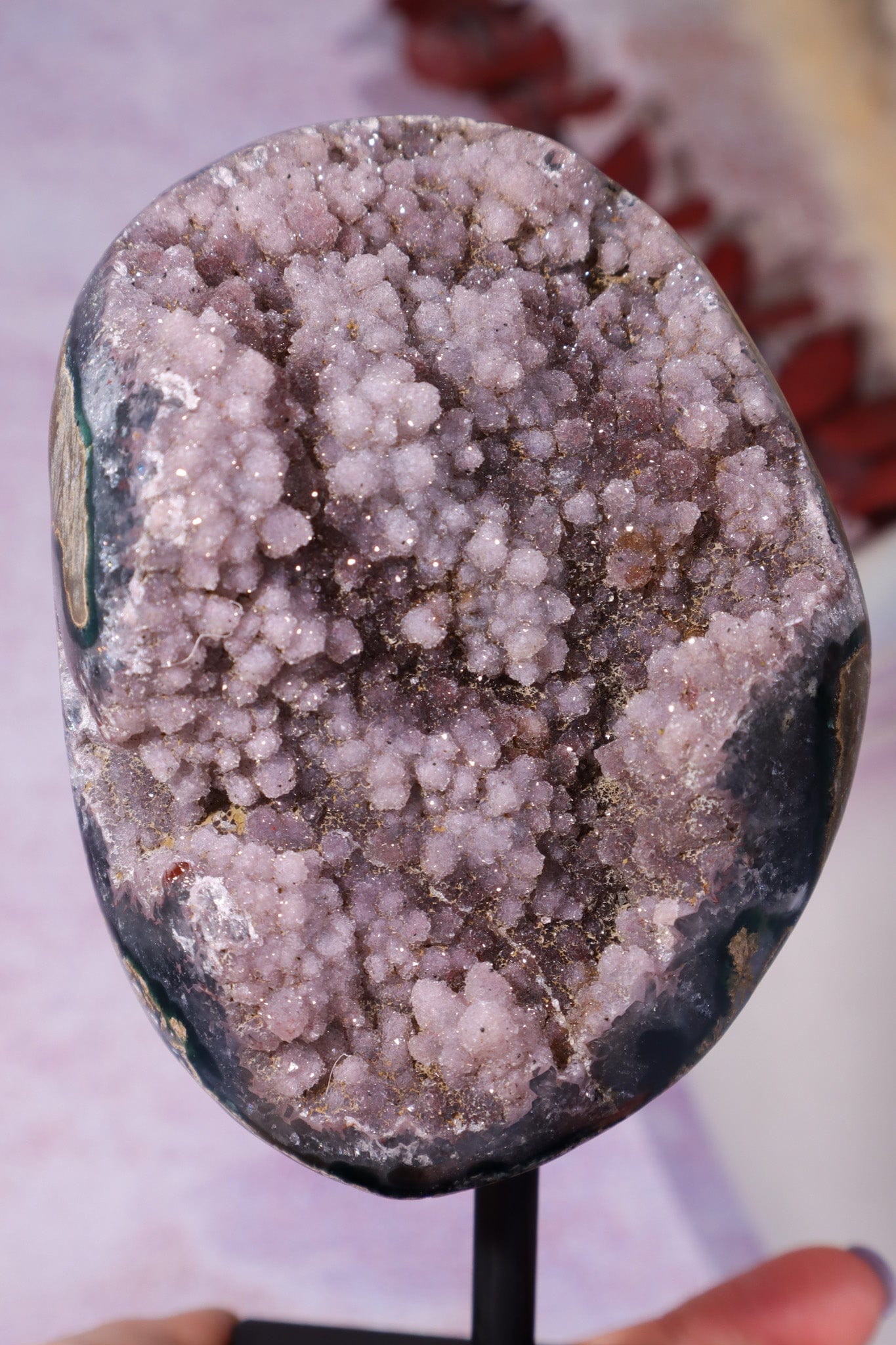 Botryoidal Flower Amethyst On Custom Stand 0.5KG Specimen Tali & Loz Crystals