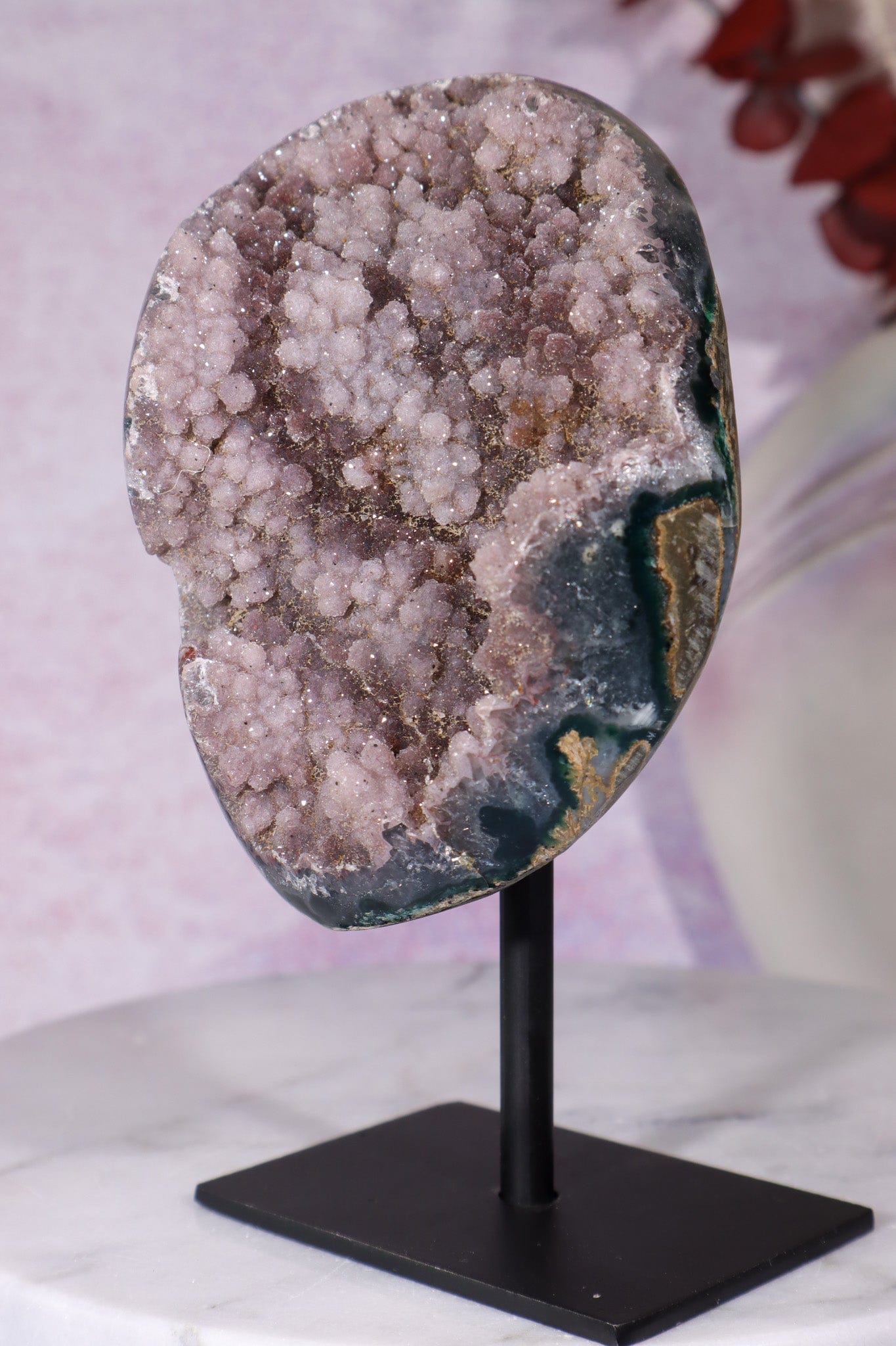 Botryoidal Flower Amethyst On Custom Stand 0.5KG Specimen Tali & Loz Crystals