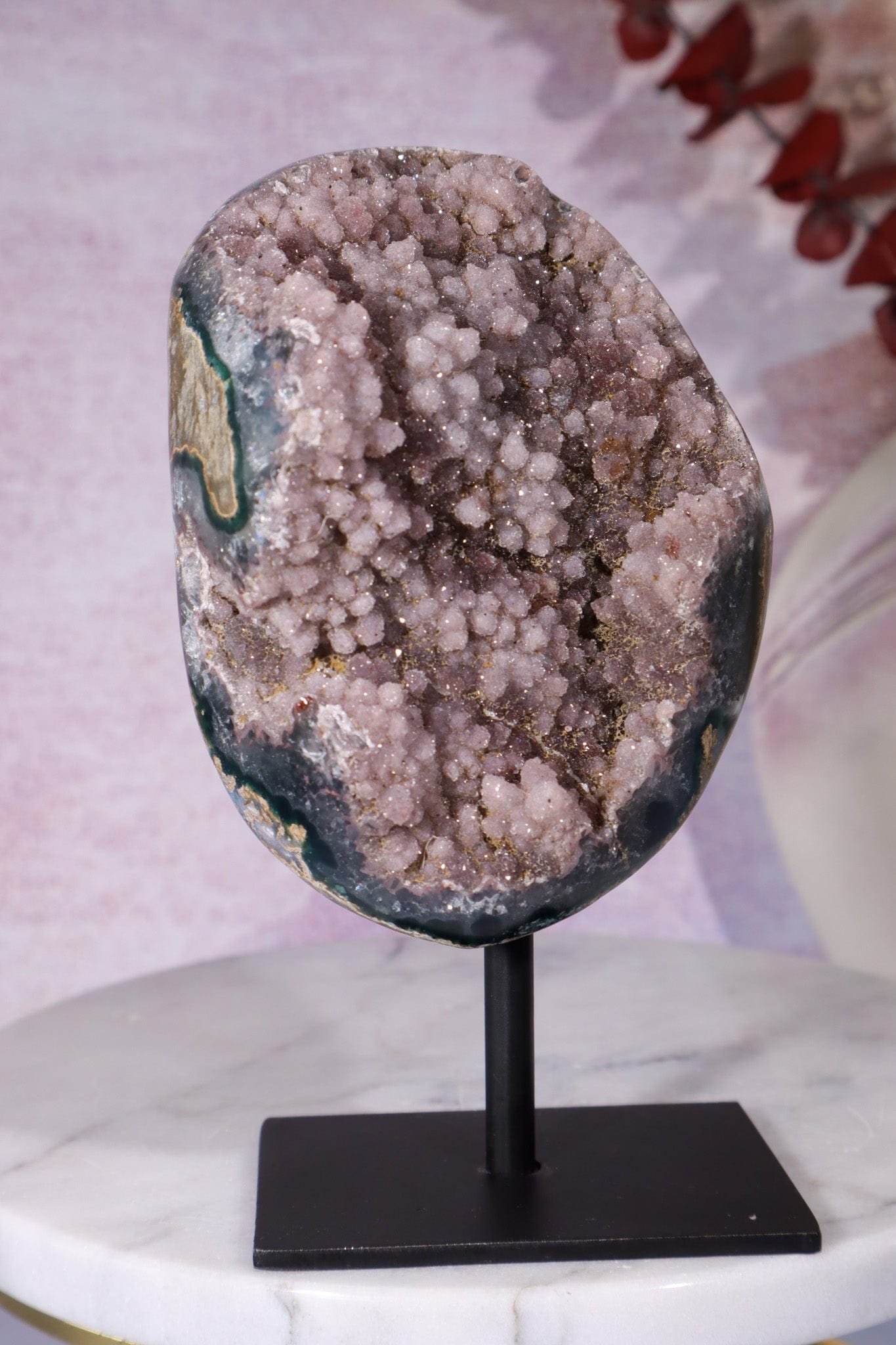 Botryoidal Flower Amethyst On Custom Stand 0.5KG Specimen Tali & Loz Crystals