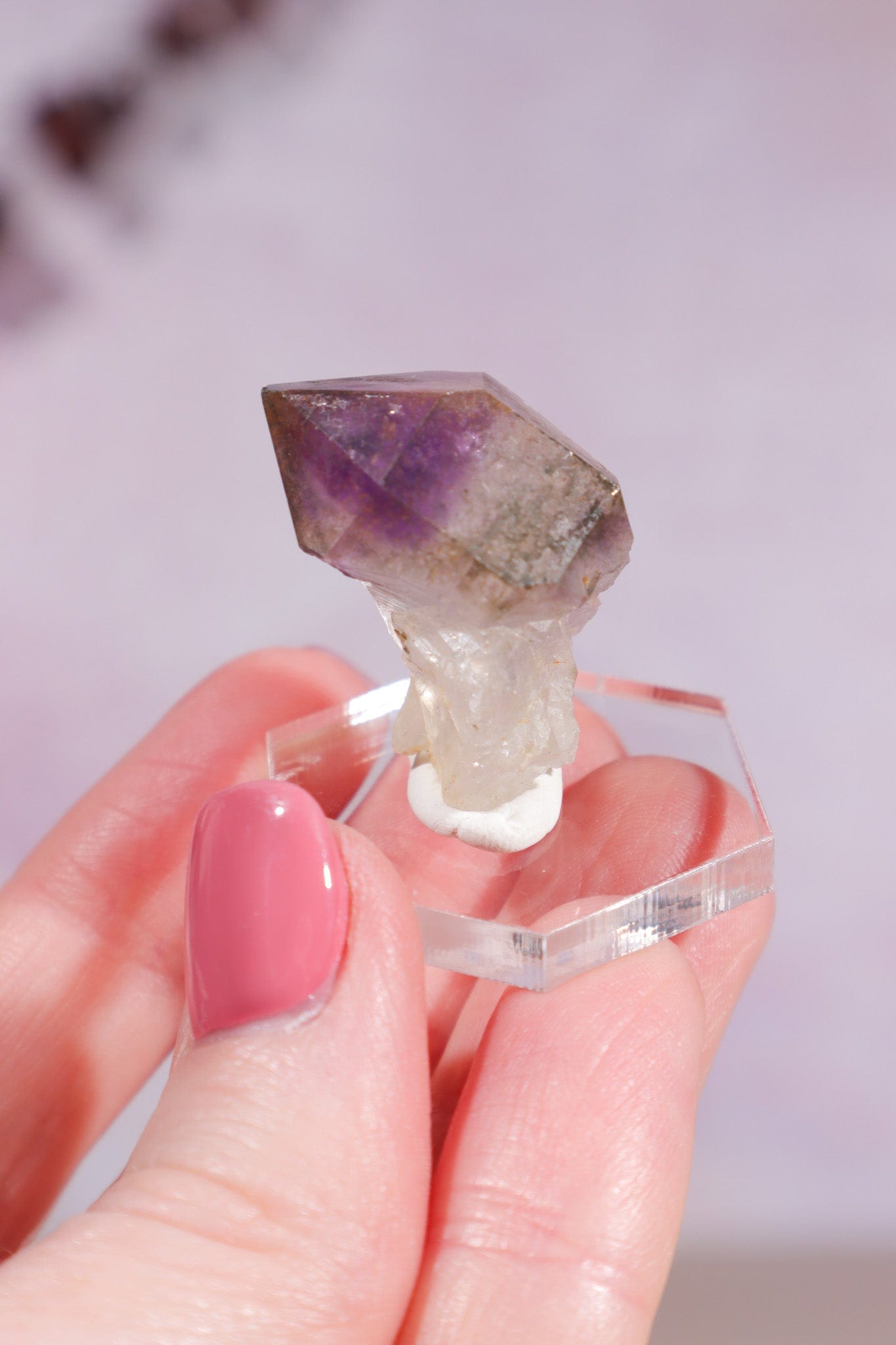 Brandberg Amethyst and Rutile Scepter 3cm - Tali & Loz Crystals