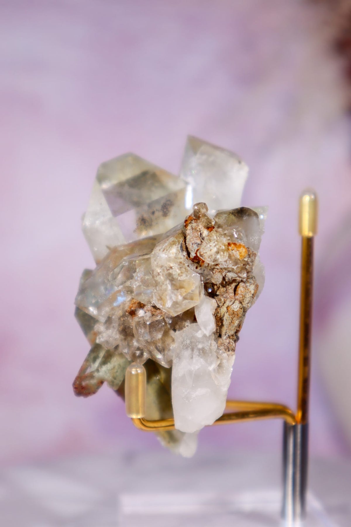 Brookite in Quartz with Chlorite Cluster | 7.3 cm | Pakistan Quartz Tali & Loz Crystals