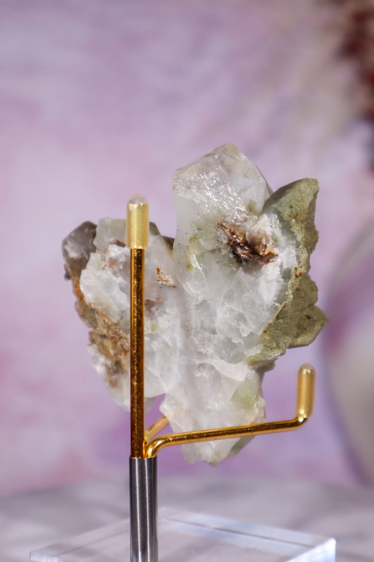Brookite in Quartz with Chlorite Cluster | 7.3 cm | Pakistan Quartz Tali & Loz Crystals