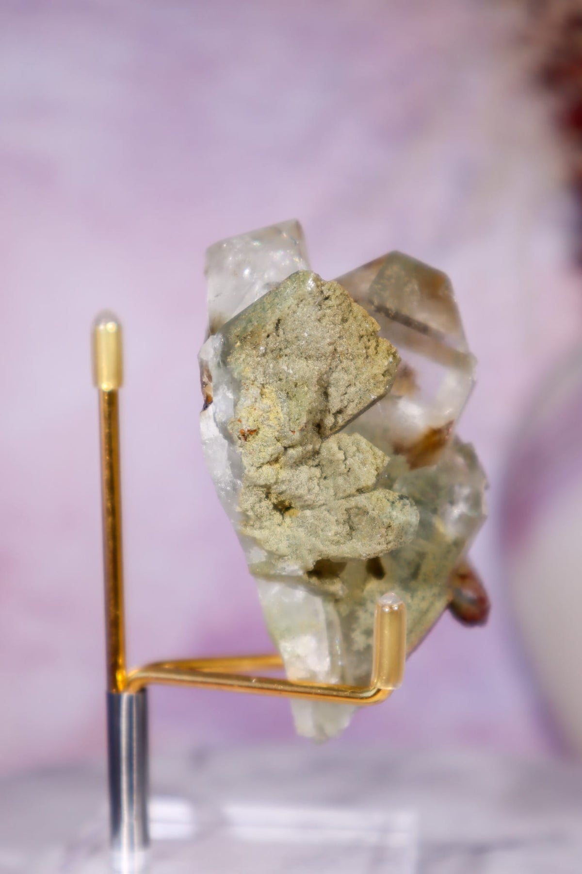 Brookite in Quartz with Chlorite Cluster | 7.3 cm | Pakistan Quartz Tali & Loz Crystals