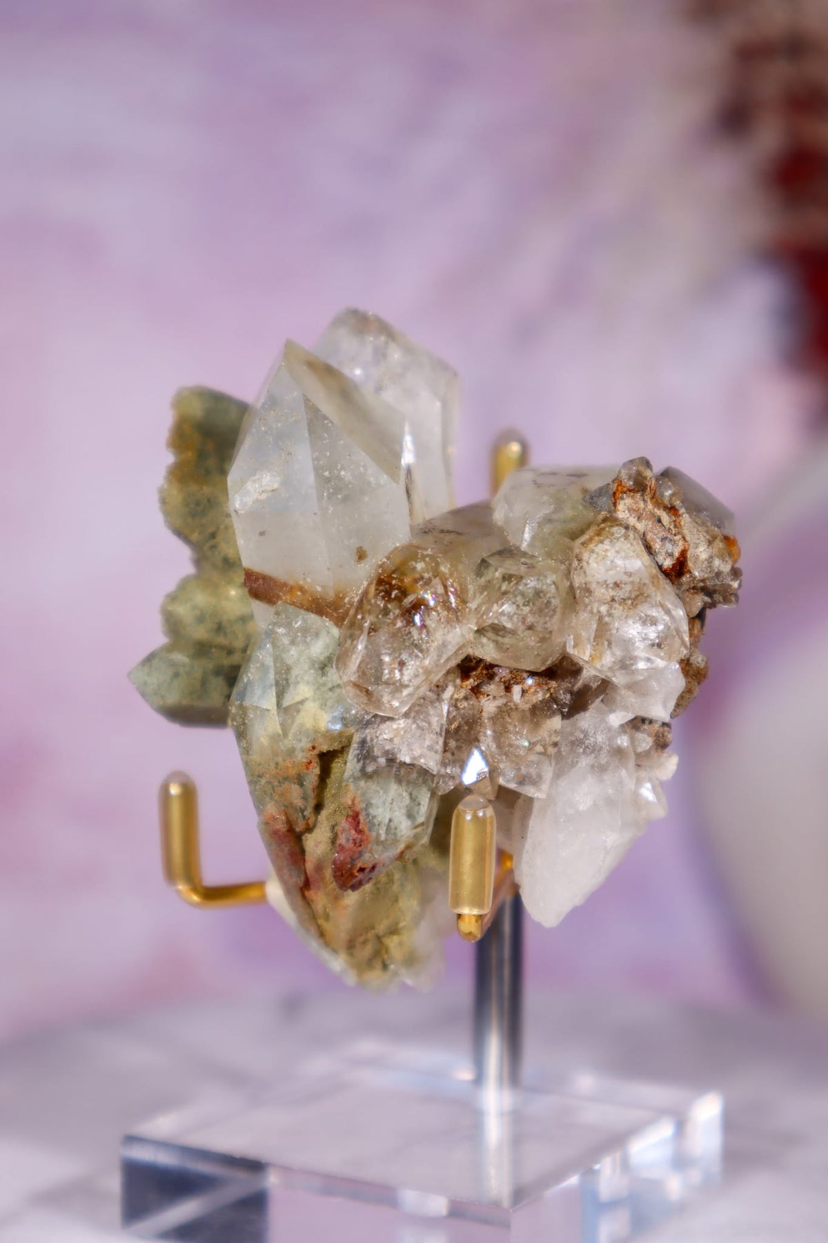 Brookite in Quartz with Chlorite Cluster | 7.3 cm | Pakistan Quartz Tali & Loz Crystals