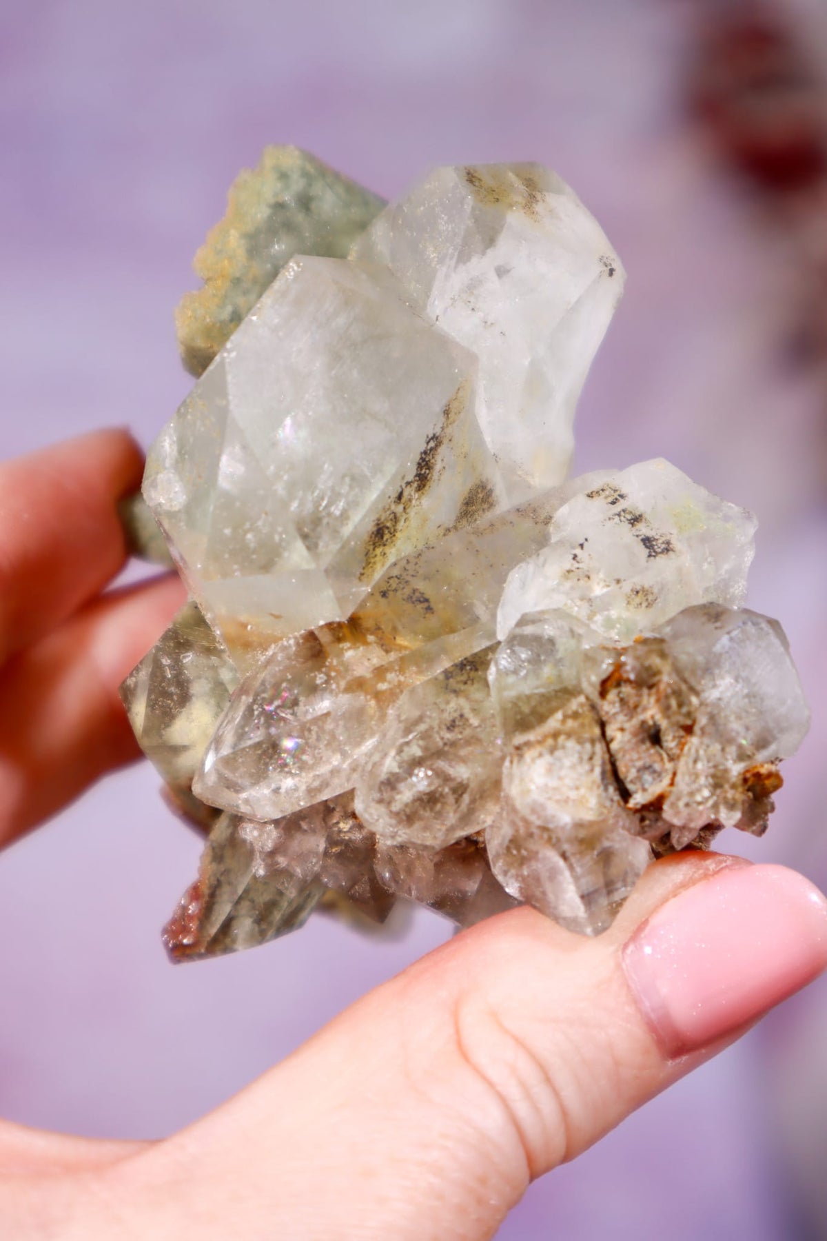 Brookite in Quartz with Chlorite Cluster | 7.3 cm | Pakistan Quartz Tali & Loz Crystals