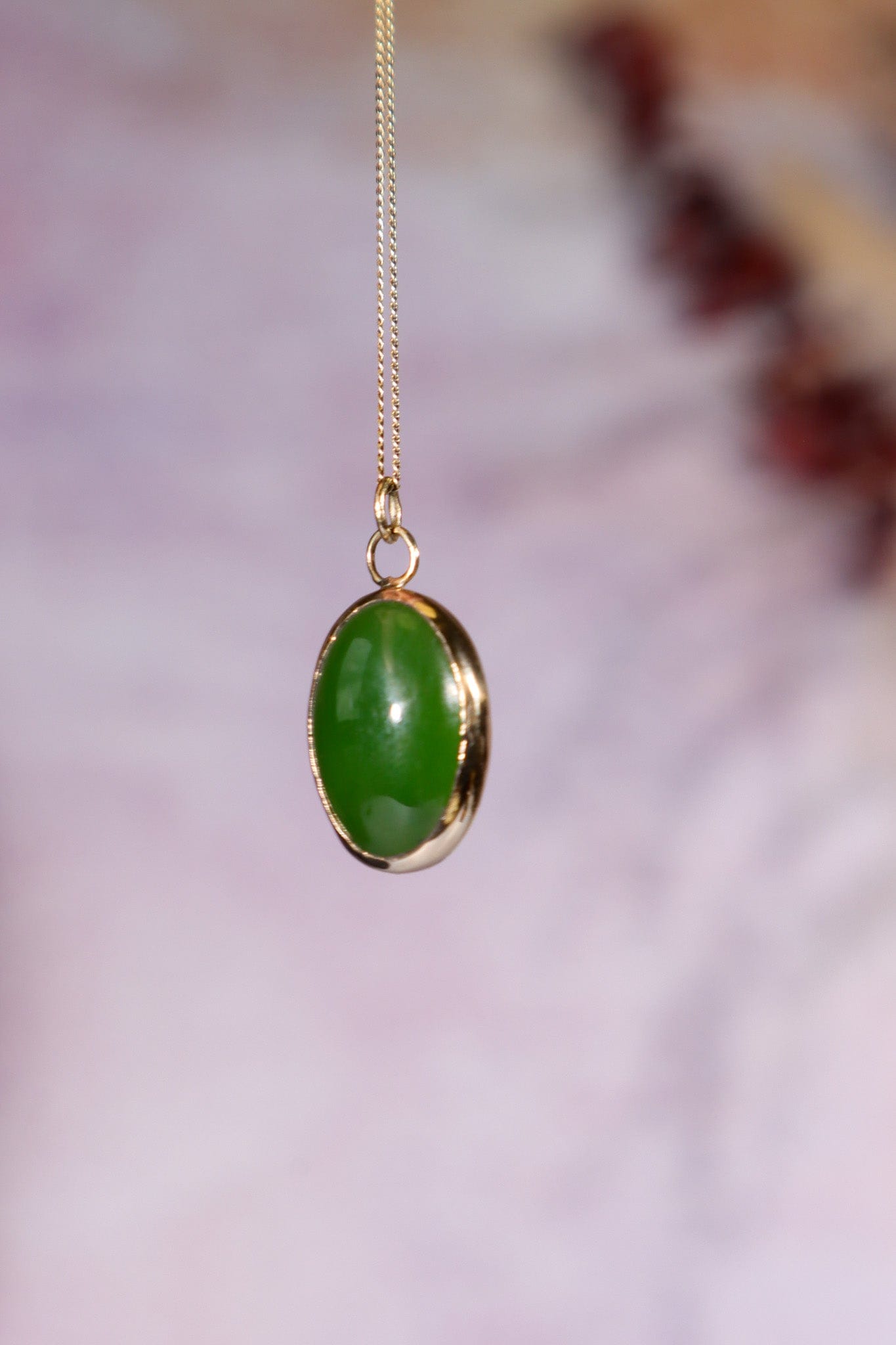 Burmese Jade Necklace 14ct Gold , Handmade In The UK, MG Silver Jewellery Tali & Loz Crystals