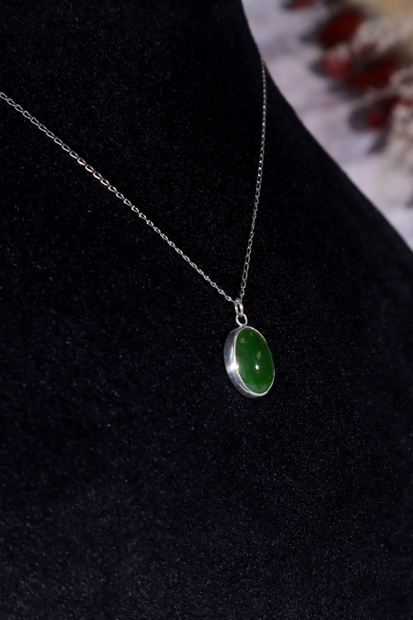 Burmese Jade Necklace, Handmade In The UK, MG Silver Jewellery Tali & Loz Crystals