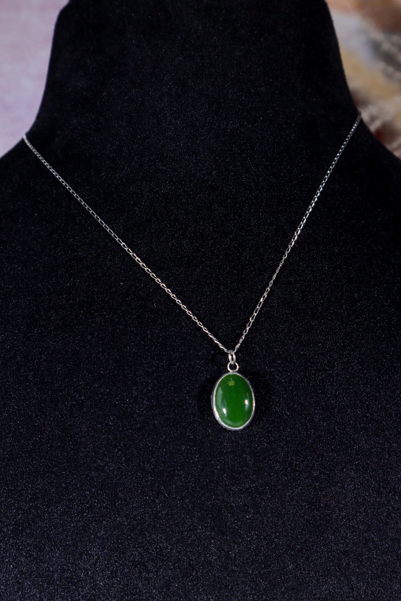 Burmese Jade Necklace, Handmade In The UK, MG Silver Jewellery Tali & Loz Crystals