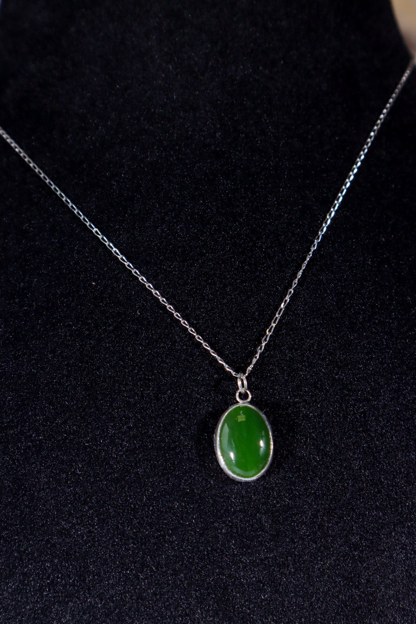 Burmese Jade Necklace, Handmade In The UK, MG Silver Jewellery Tali & Loz Crystals