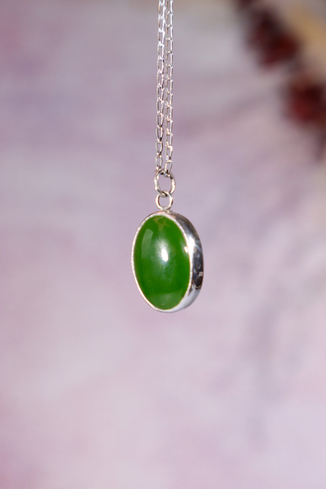 Burmese Jade Necklace, Handmade In The UK, MG Silver Jewellery Tali & Loz Crystals