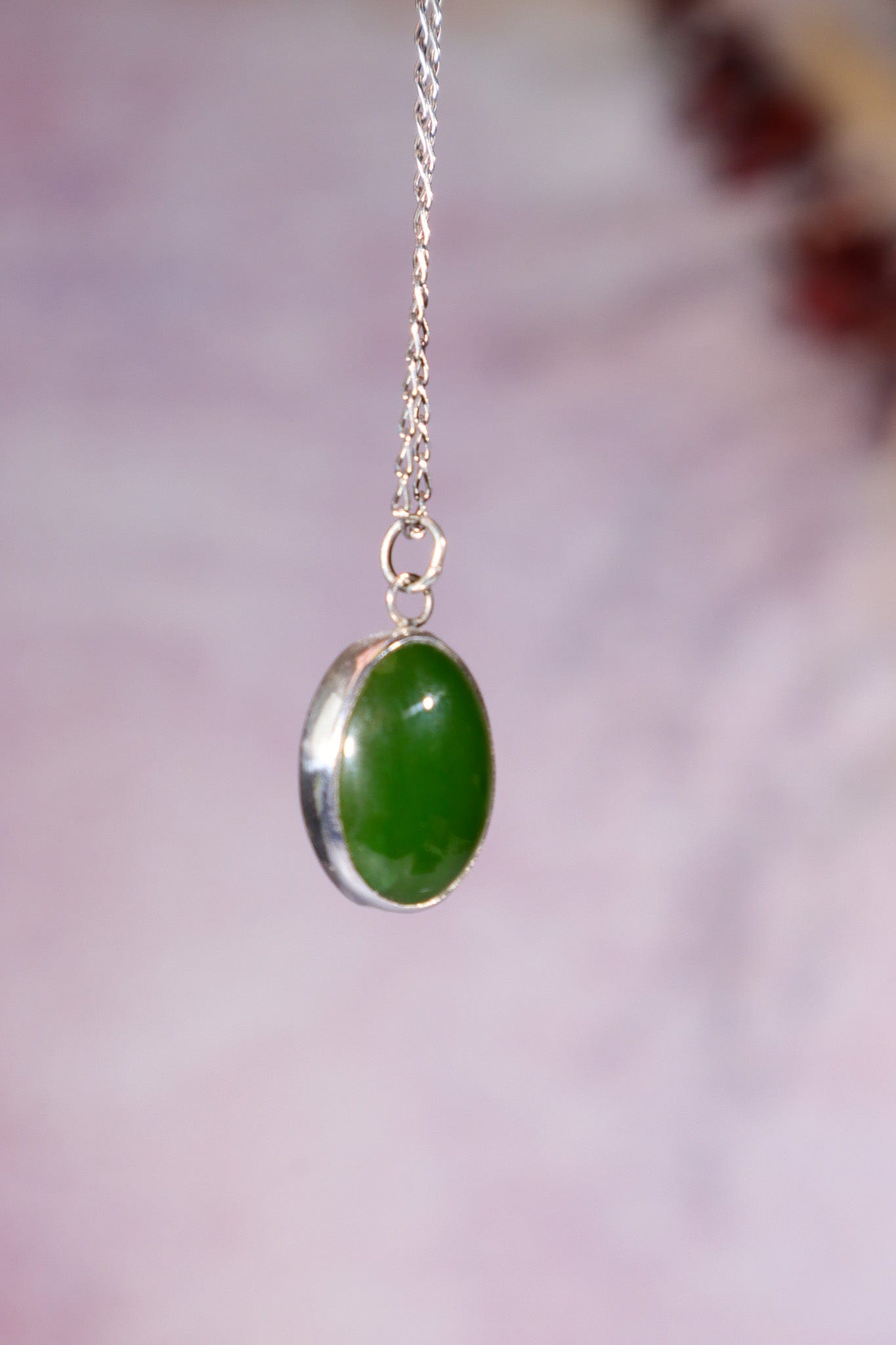 Burmese Jade Necklace, Handmade In The UK, MG Silver Jewellery Tali & Loz Crystals
