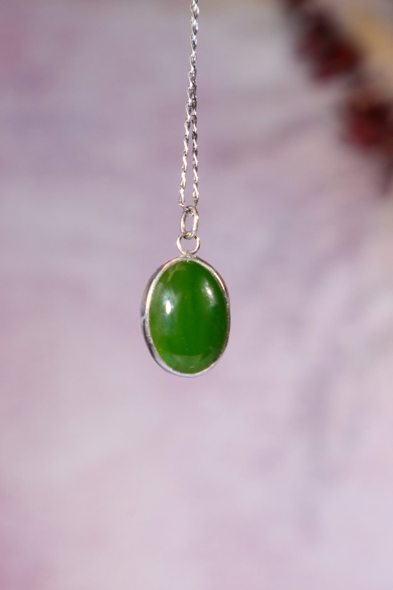 Burmese Jade Necklace, Handmade In The UK, MG Silver Jewellery Tali & Loz Crystals