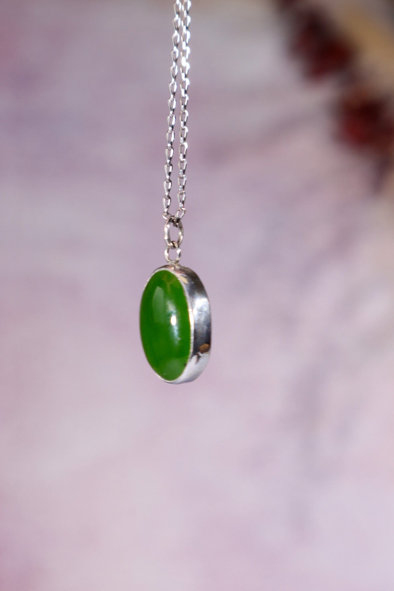 Burmese Jade Necklace, Handmade In The UK, MG Silver Jewellery Tali & Loz Crystals