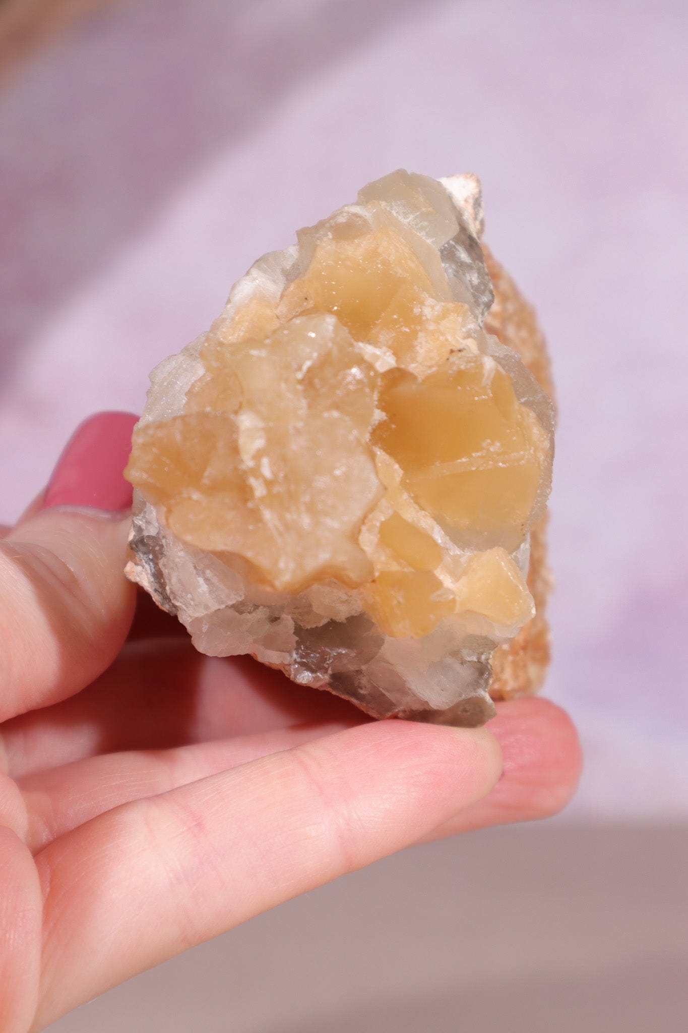 Calcite on Feldspar Specimen 7cm Minerals Tali & Loz Crystals