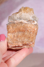 Calcite on Feldspar Specimen 7cm Minerals Tali & Loz Crystals