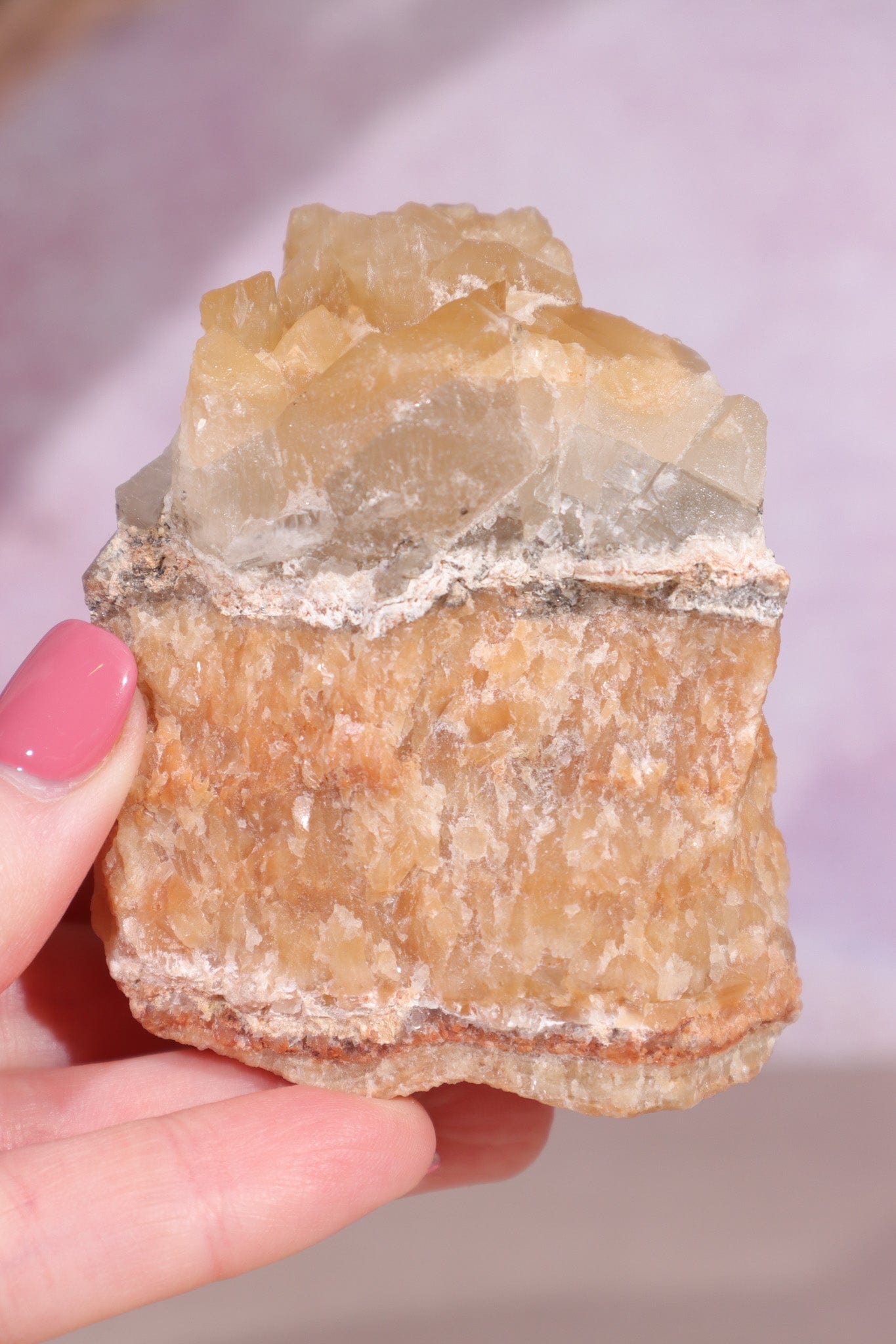 Calcite on Feldspar Specimen 7cm Minerals Tali & Loz Crystals