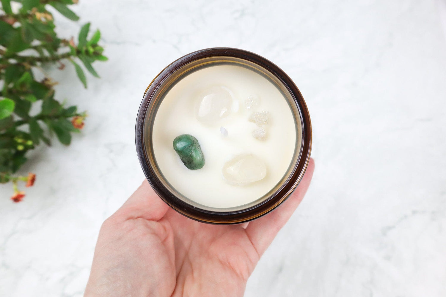 Cancer Candle with Emerald - Tali & Loz Crystals