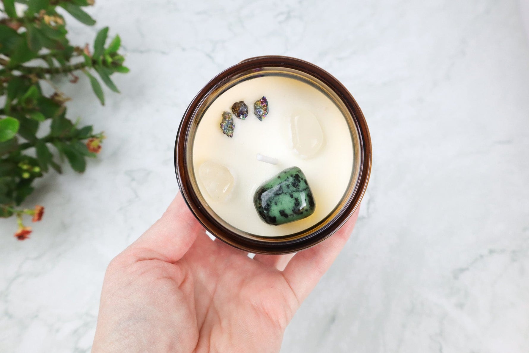 Capricorn Candle with Ruby in Zoisite - Tali & Loz Crystals