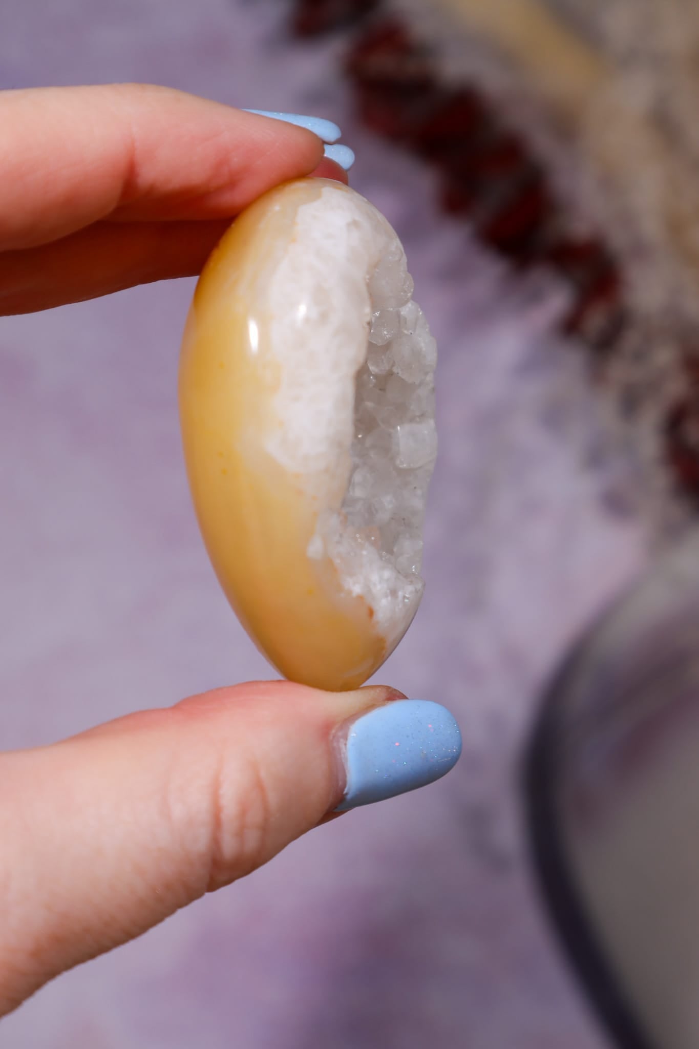 Carnelian Heart with White Quartz Druzy - 6cm, Brazil, Sold as Seen Hearts Tali & Loz Crystals