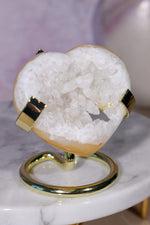 Carnelian Heart with White Quartz Druzy - 6cm, Brazil, Sold as Seen Hearts Tali & Loz Crystals