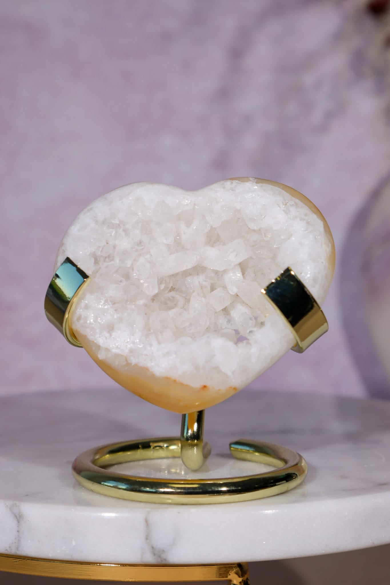 Carnelian Heart with White Quartz Druzy - 6cm, Brazil, Sold as Seen Hearts Tali & Loz Crystals