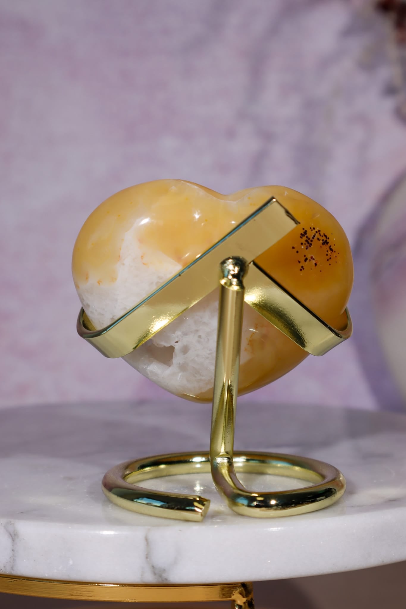 Carnelian Heart with White Quartz Druzy - 6cm, Brazil, Sold as Seen Hearts Tali & Loz Crystals
