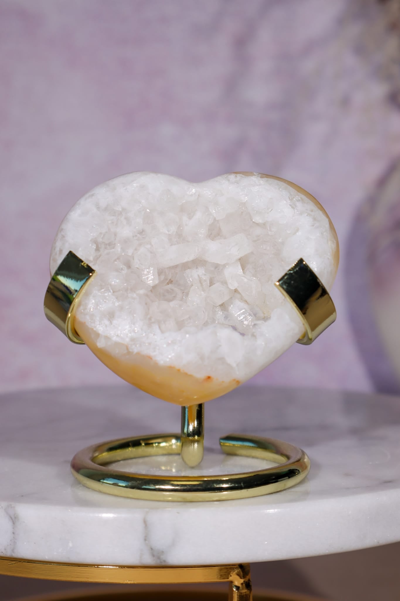 Carnelian Heart with White Quartz Druzy - 6cm, Brazil, Sold as Seen Hearts Tali & Loz Crystals