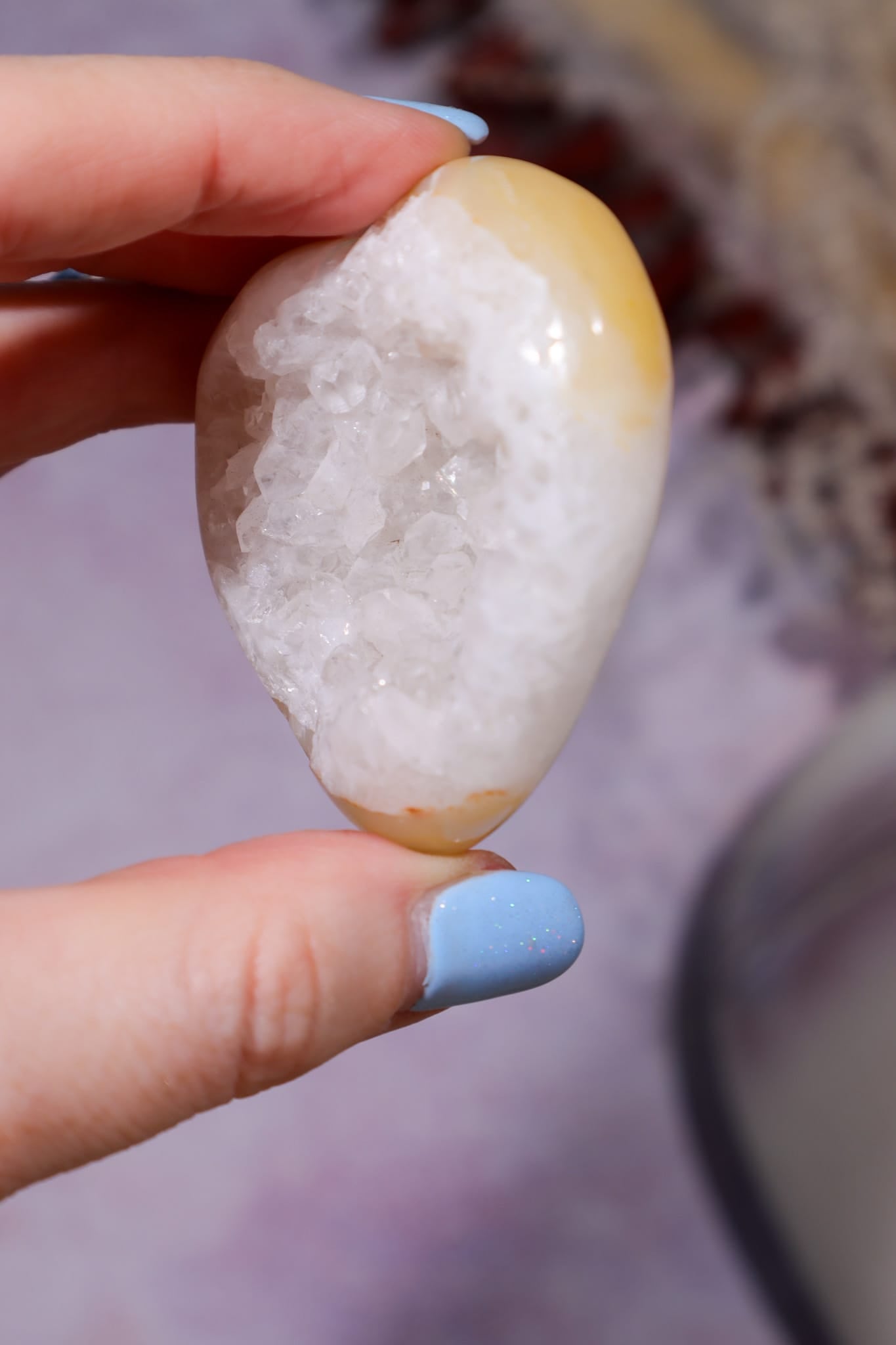 Carnelian Heart with White Quartz Druzy - 6cm, Brazil, Sold as Seen Hearts Tali & Loz Crystals