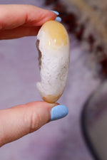 Carnelian Heart with White Quartz Druzy - 6cm, Brazil, Sold as Seen Hearts Tali & Loz Crystals