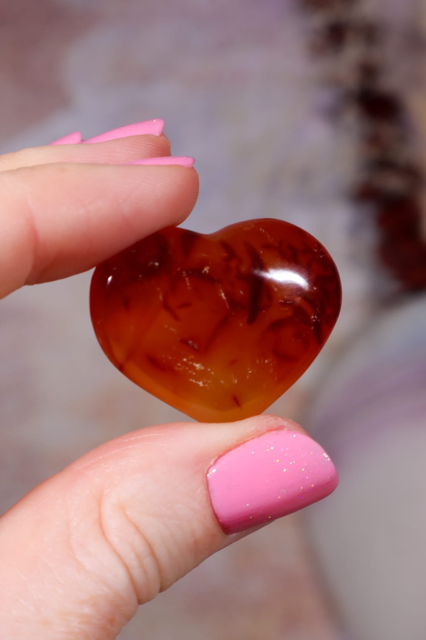 Carnelian Hearts | 30mm | Brazil Hearts Tali & Loz Crystals