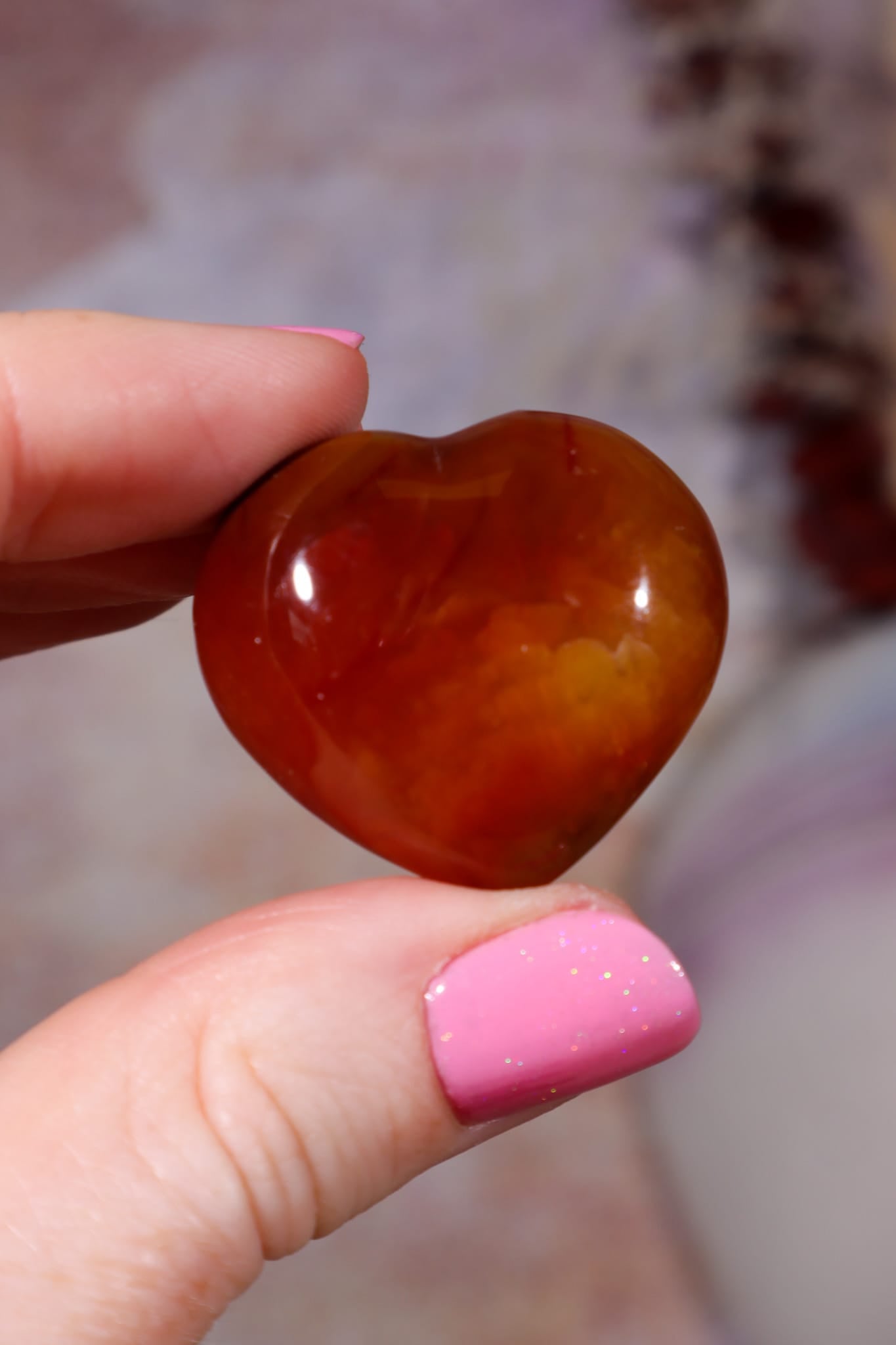 Carnelian Hearts | 30mm | Brazil Hearts Tali & Loz Crystals