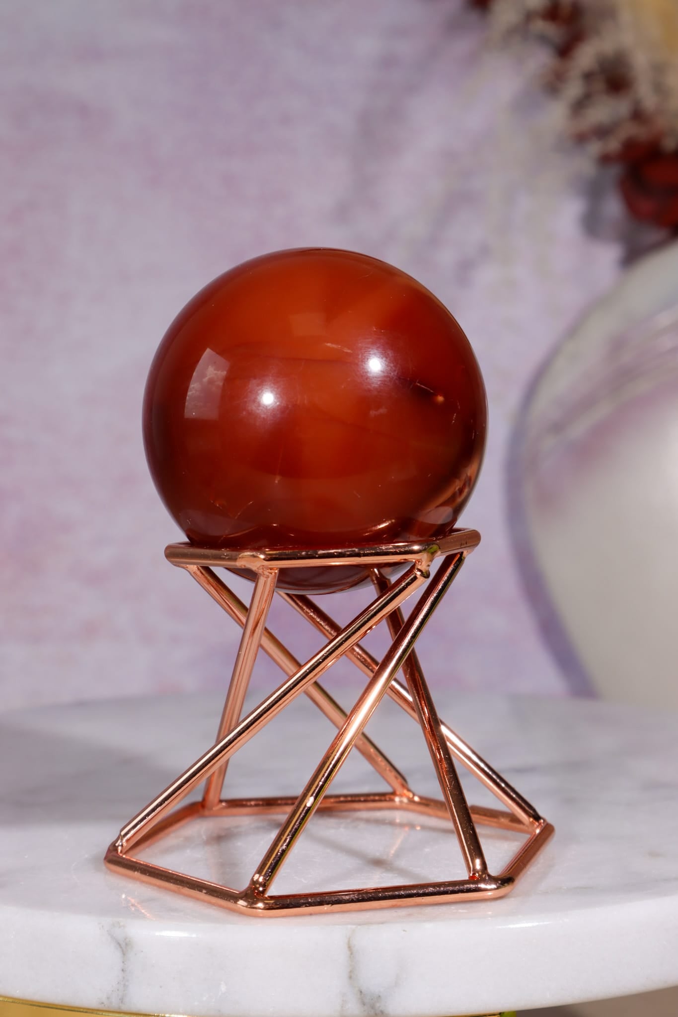 Carnelian Sphere | 4.4cm | India Spheres Tali & Loz Crystals