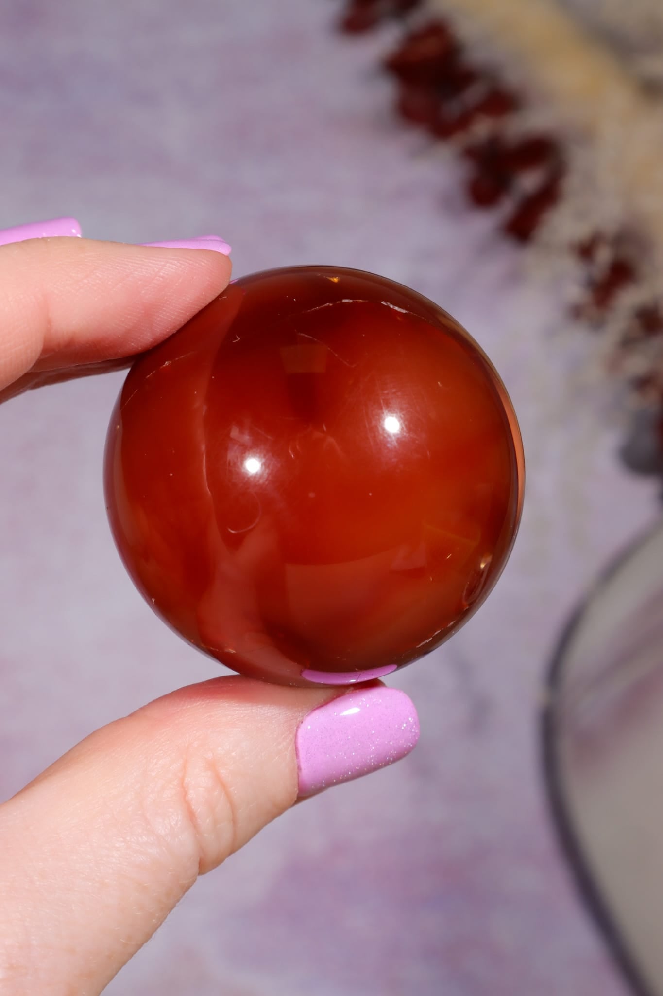 Carnelian Sphere | 4.4cm | India Spheres Tali & Loz Crystals