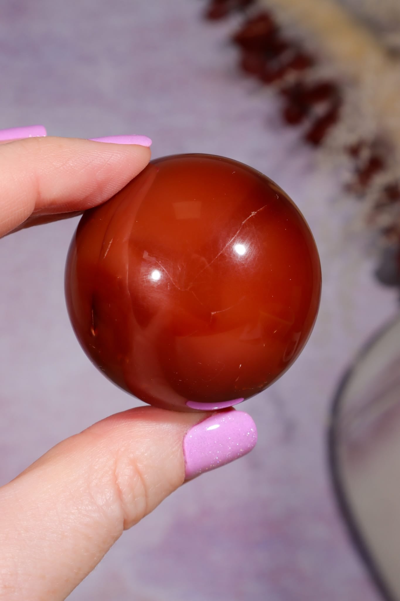 Carnelian Sphere | 4.4cm | India Spheres Tali & Loz Crystals