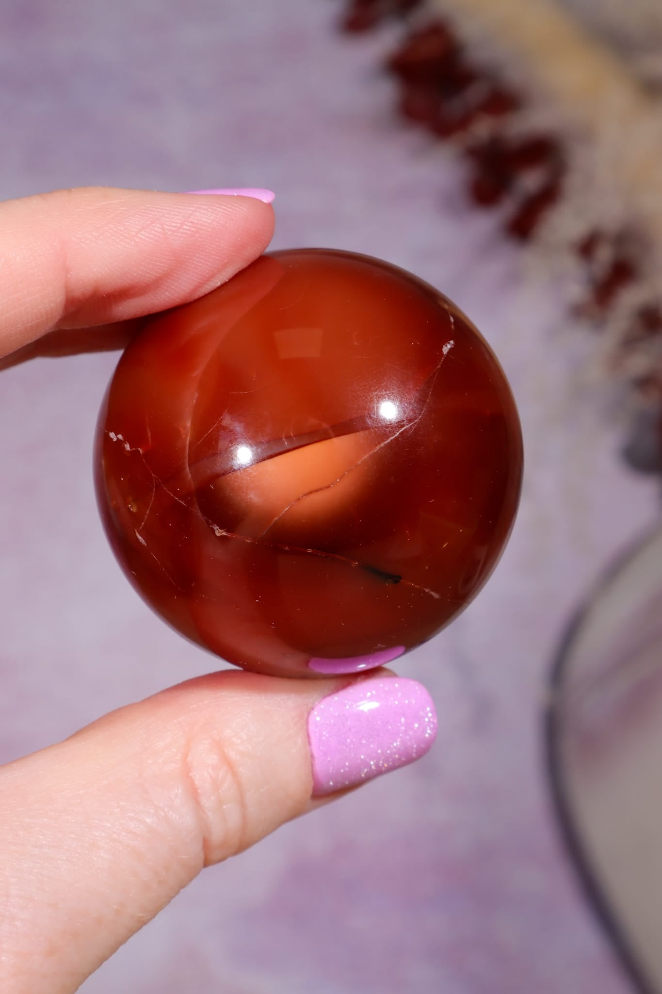 Carnelian Sphere | 4.4cm | India Spheres Tali & Loz Crystals