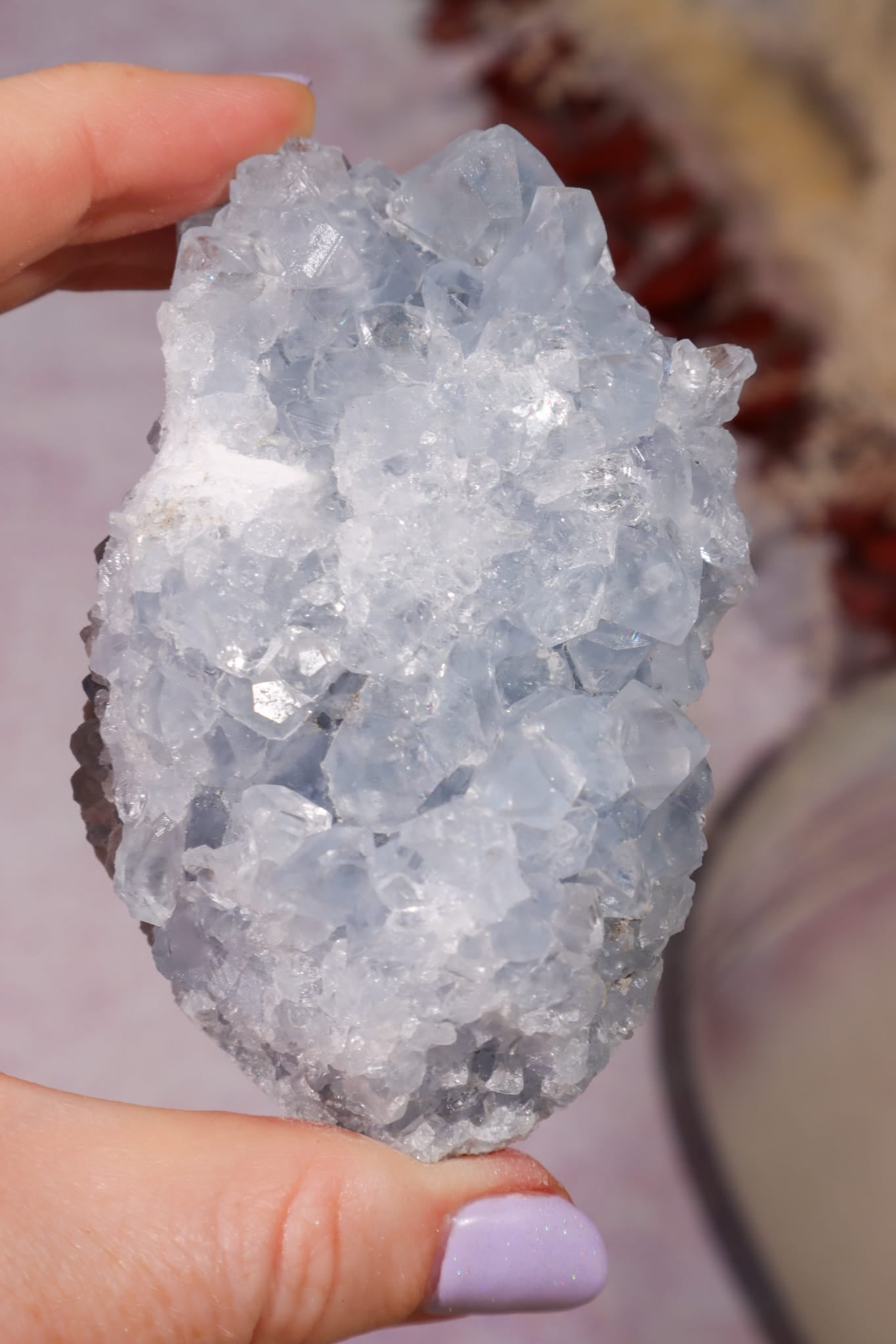 Celestite Geode | 260–350g | Madagascar Mineral Specimen Tali & Loz Crystals