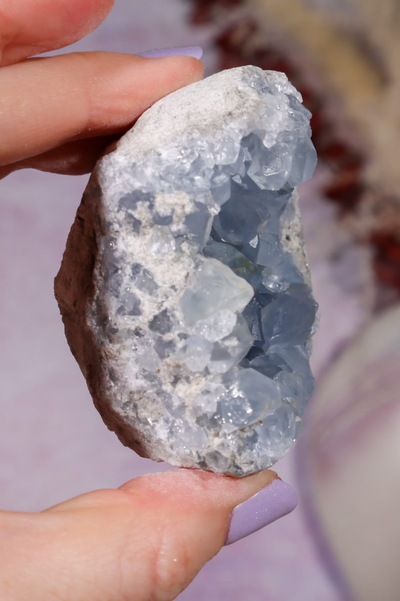 Celestite Geode | 260–350g | Madagascar Mineral Specimen Tali & Loz Crystals