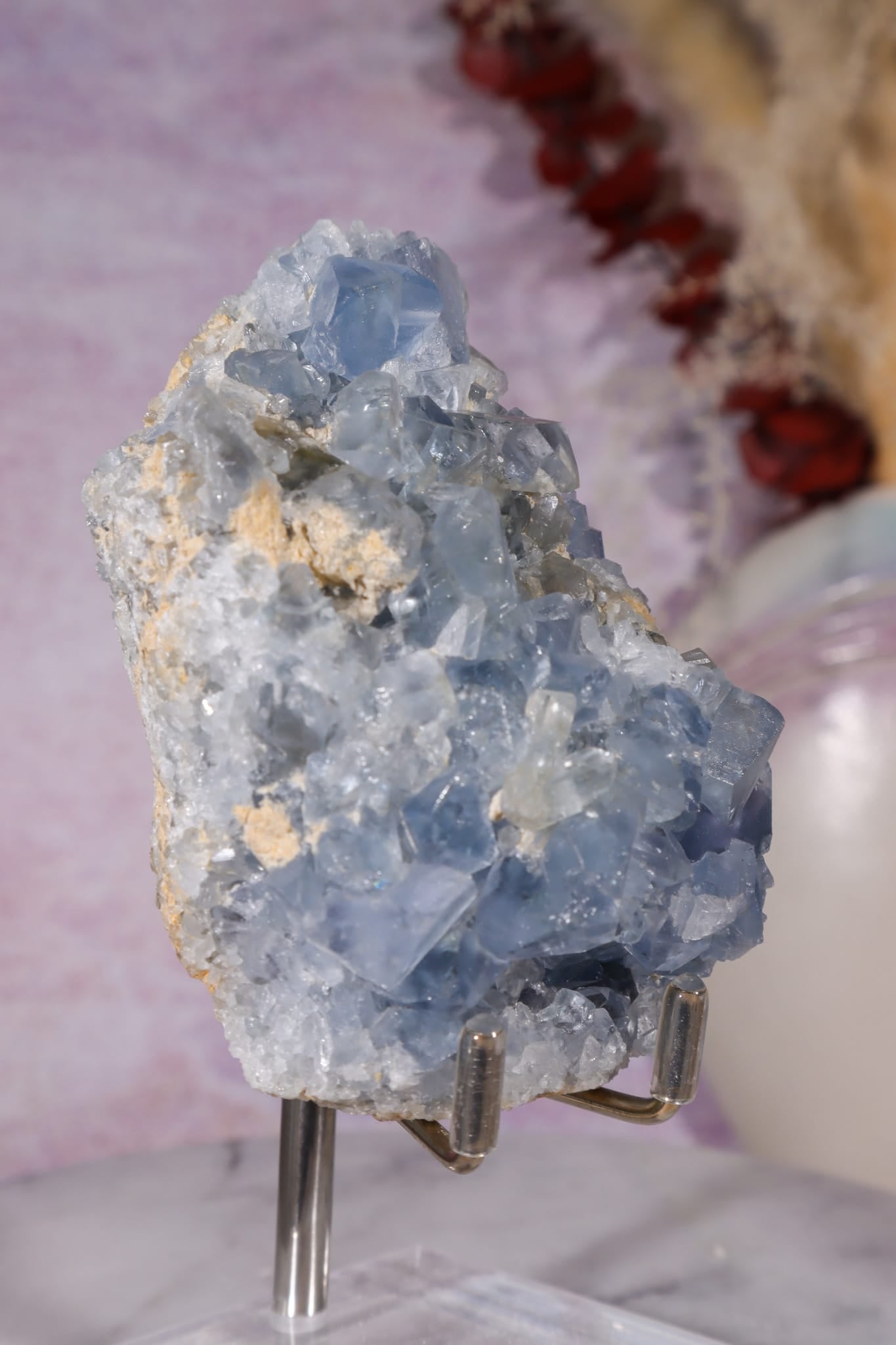 Celestite Geode | 370–400g | Madagascar Mineral Specimen Tali & Loz Crystals