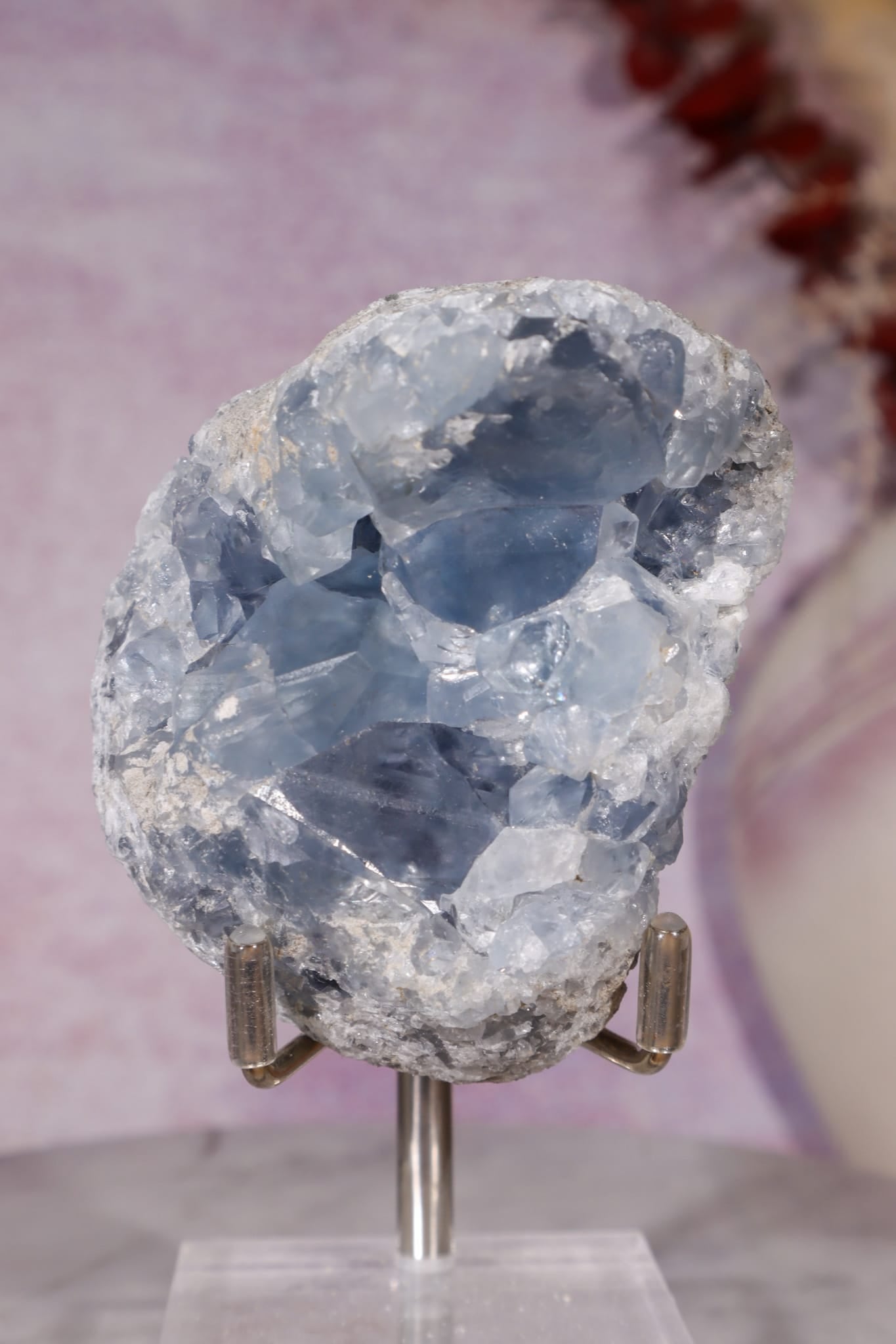 Celestite Geode | 370–400g | Madagascar Mineral Specimen Tali & Loz Crystals