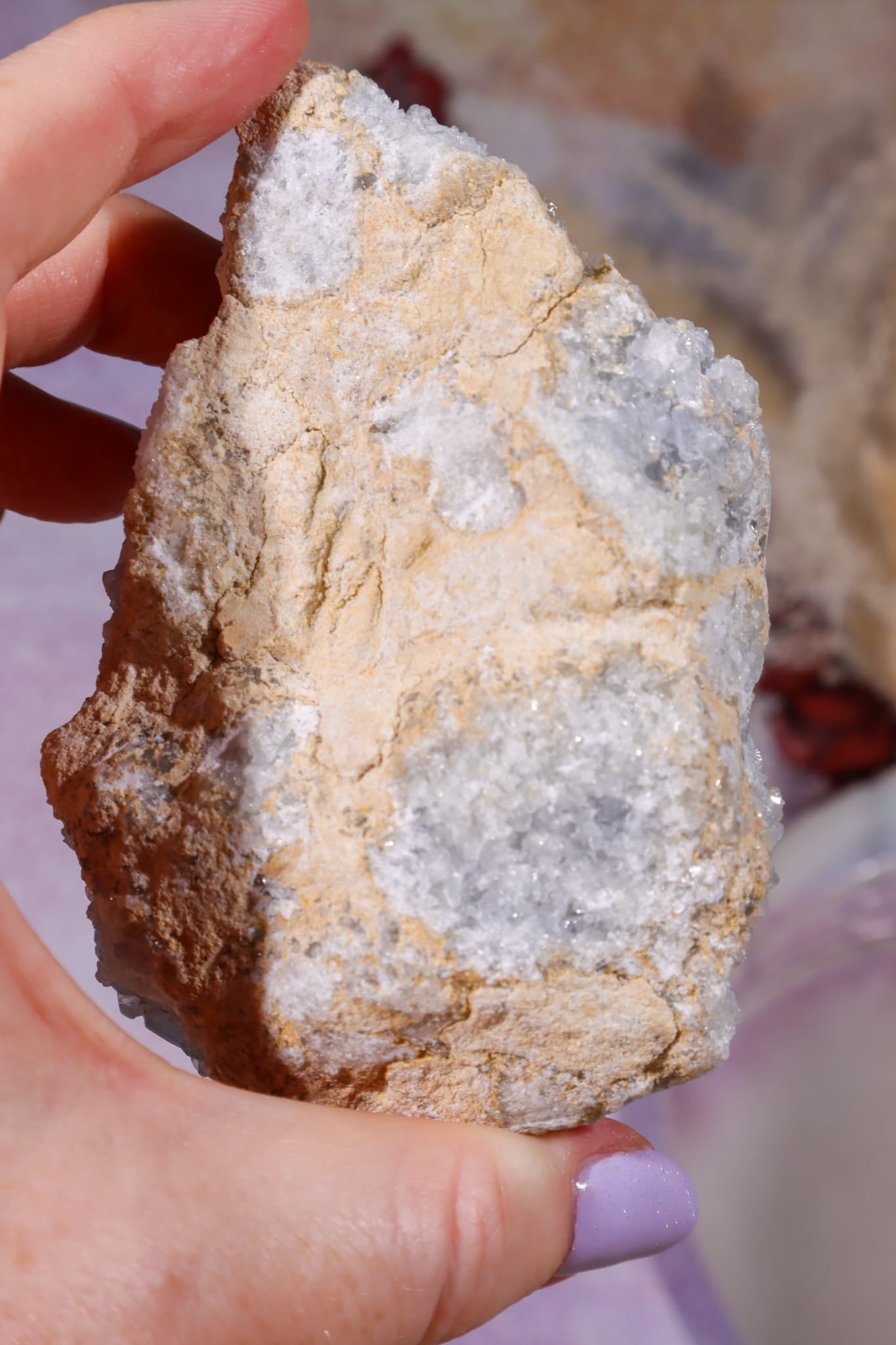 Celestite Geode | 370–400g | Madagascar Mineral Specimen Tali & Loz Crystals