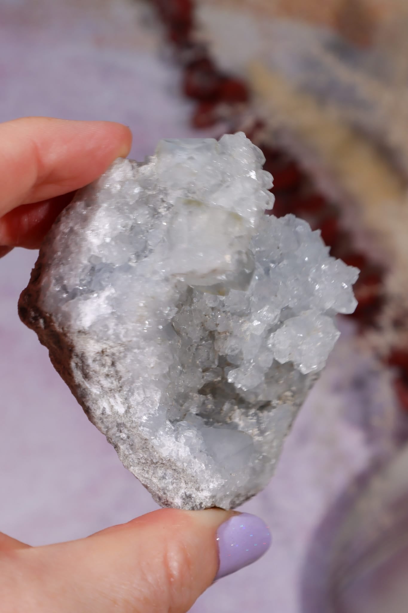 Celestite Geode (Light) | 150–190g | Madagascar Mineral Specimen Tali & Loz Crystals