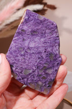 Charoite Cube on Slice Pair 7.5cm - Tali & Loz Crystals