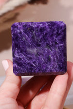 Charoite Cube on Slice Pair 7.5cm - Tali & Loz Crystals
