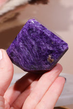 Charoite Cube on Slice Pair 7.5cm - Tali & Loz Crystals