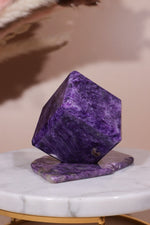 Charoite Cube on Slice Pair 7.5cm - Tali & Loz Crystals