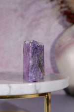 Charoite, Half Polished, Standing Freeform 123 Grams, Russia Freeforms Tali & Loz Crystals