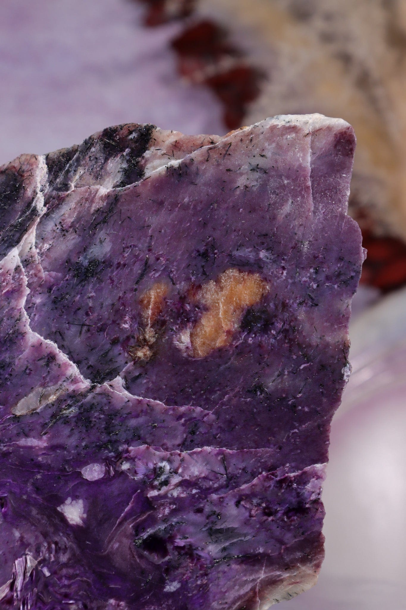 Charoite Self Standing Slice 10cm, Russia Slices Tali & Loz Crystals