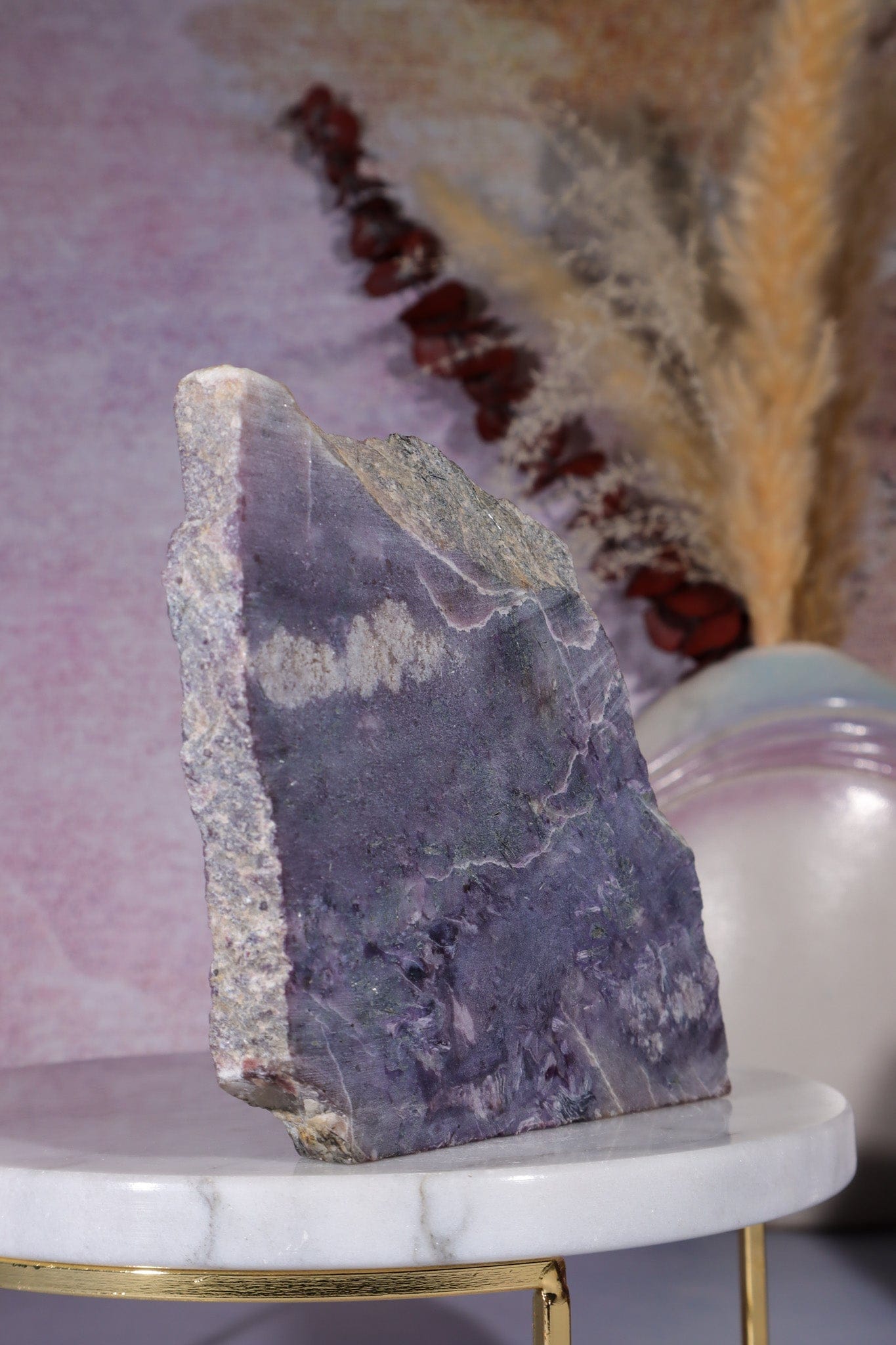 Charoite Self Standing Slice 10cm, Russia Slices Tali & Loz Crystals